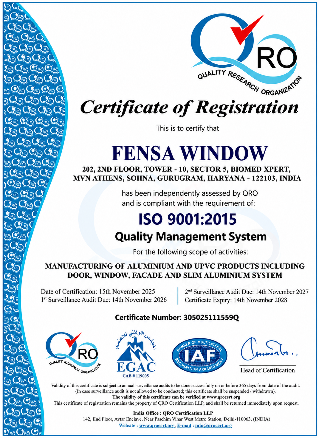 ISO Certificate